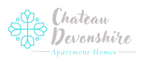 Chatau Devonshire Apartment Homes logo with a flower.